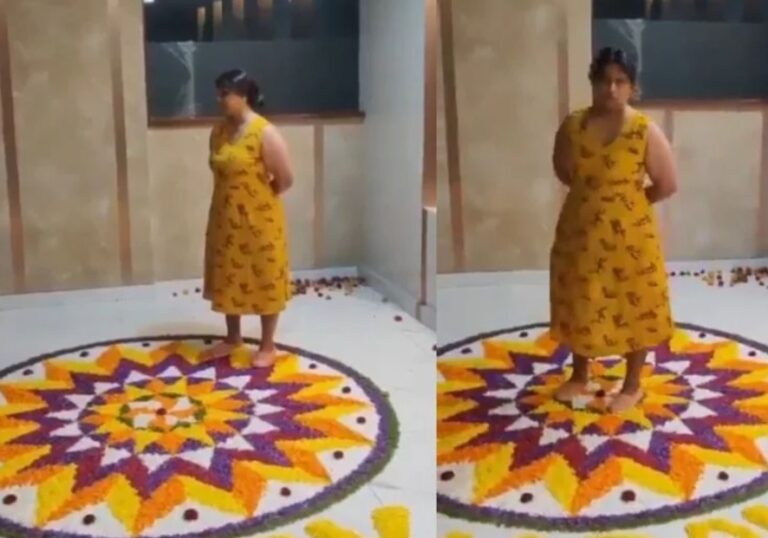 Police register case against woman who vandalised Onam Pookalam in Bengaluru